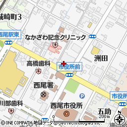 愛知県西尾市寄住町洲田32周辺の地図