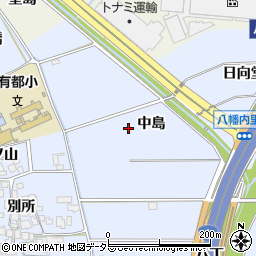 京都府八幡市内里中島周辺の地図
