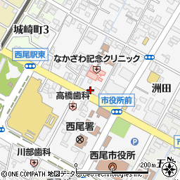 愛知県西尾市寄住町洲田23周辺の地図