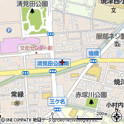 静岡県焼津市三ケ名1671周辺の地図