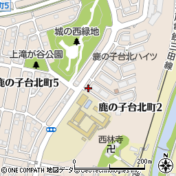 阪高ファインパーク鹿の子台北駐車場周辺の地図