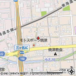 静岡県焼津市三ケ名1437-1周辺の地図