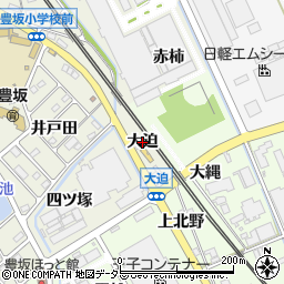 愛知県幸田町（額田郡）野場（大迫）周辺の地図