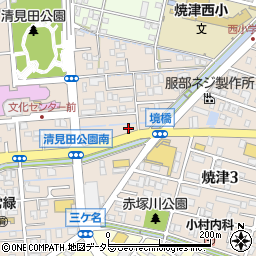 静岡県焼津市三ケ名1675周辺の地図