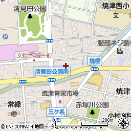 静岡県焼津市三ケ名1672周辺の地図
