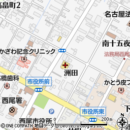愛知県西尾市寄住町洲田38周辺の地図