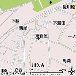 愛知県豊川市江島町（東新屋）周辺の地図
