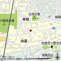 京都府城陽市平川車塚53-33周辺の地図