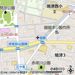 静岡県焼津市三ケ名1690周辺の地図