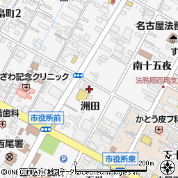 愛知県西尾市寄住町洲田37周辺の地図