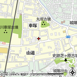 京都府城陽市平川車塚53-32周辺の地図