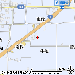 京都府八幡市戸津東代58周辺の地図