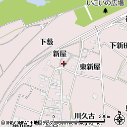 愛知県豊川市江島町新屋周辺の地図
