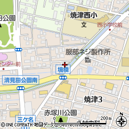 静岡県焼津市三ケ名1696周辺の地図