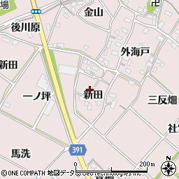 愛知県豊川市江島町新田周辺の地図