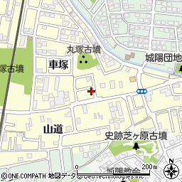 京都府城陽市平川車塚53-57周辺の地図