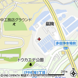 兵庫県川西市多田院巌険周辺の地図