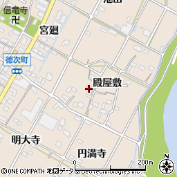 愛知県西尾市徳次町殿屋敷周辺の地図