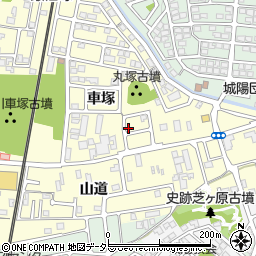 京都府城陽市平川車塚53-40周辺の地図