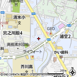 大阪府高槻市浦堂周辺の地図