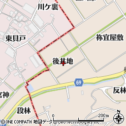 愛知県新城市八名井後井地周辺の地図