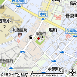 愛知県西尾市須田町周辺の地図