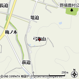 愛知県額田郡幸田町野場弓取山周辺の地図