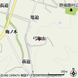 愛知県幸田町（額田郡）野場（弓取山）周辺の地図