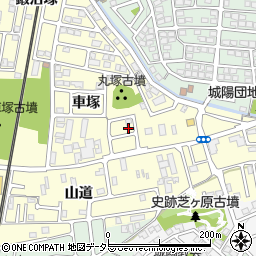 京都府城陽市平川車塚53-44周辺の地図