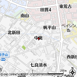愛知県西尾市平坂町中奥周辺の地図
