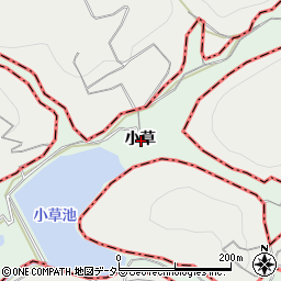 愛知県西尾市家武町小草周辺の地図