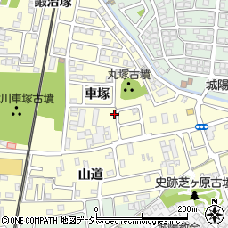 京都府城陽市平川車塚53-27周辺の地図