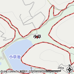 愛知県西尾市家武町（小草）周辺の地図