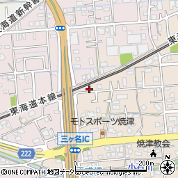 静岡県焼津市三ケ名1410-4周辺の地図