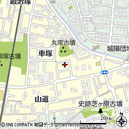 京都府城陽市平川車塚53-37周辺の地図