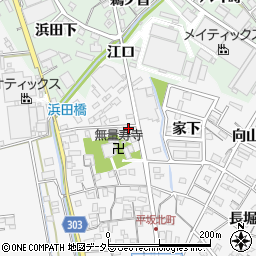 愛知県西尾市平坂町奥背戸周辺の地図