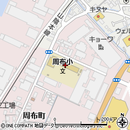 浜田市立　周布小学校ひまわり学級周辺の地図