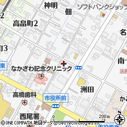 愛知県西尾市寄住町洲田24周辺の地図
