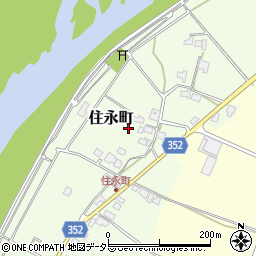 兵庫県小野市住永町周辺の地図