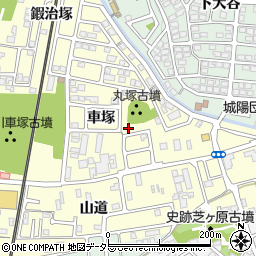 京都府城陽市平川車塚53-25周辺の地図