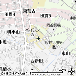 愛知県西尾市田貫町東山周辺の地図