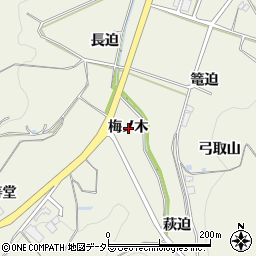 愛知県額田郡幸田町野場梅ノ木周辺の地図