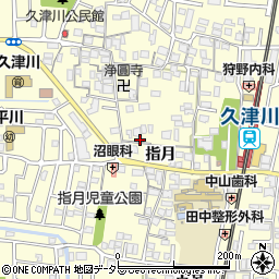 京都府城陽市平川指月周辺の地図