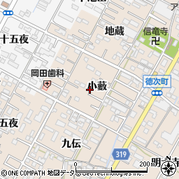 愛知県西尾市徳次町小藪周辺の地図