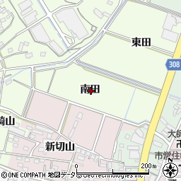 愛知県西尾市法光寺町南田周辺の地図