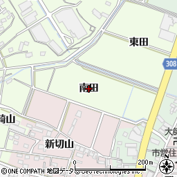 愛知県西尾市法光寺町（南田）周辺の地図
