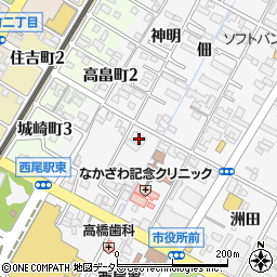 愛知県西尾市寄住町洲田3周辺の地図
