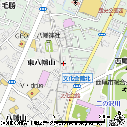 愛知県西尾市山下町東八幡山周辺の地図