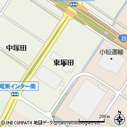 愛知県西尾市江原町（東塚田）周辺の地図