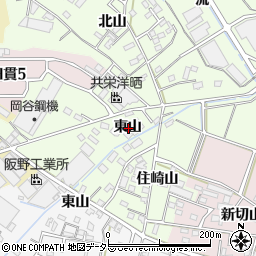 愛知県西尾市法光寺町東山周辺の地図